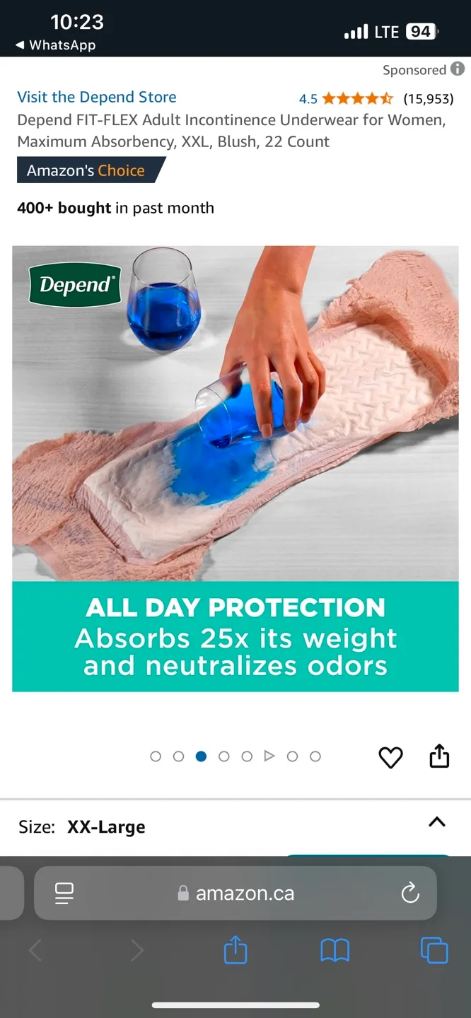 Depend FIT-FLEX Adult Underwear, XXL, Blush, 22 Count image indicator(3)