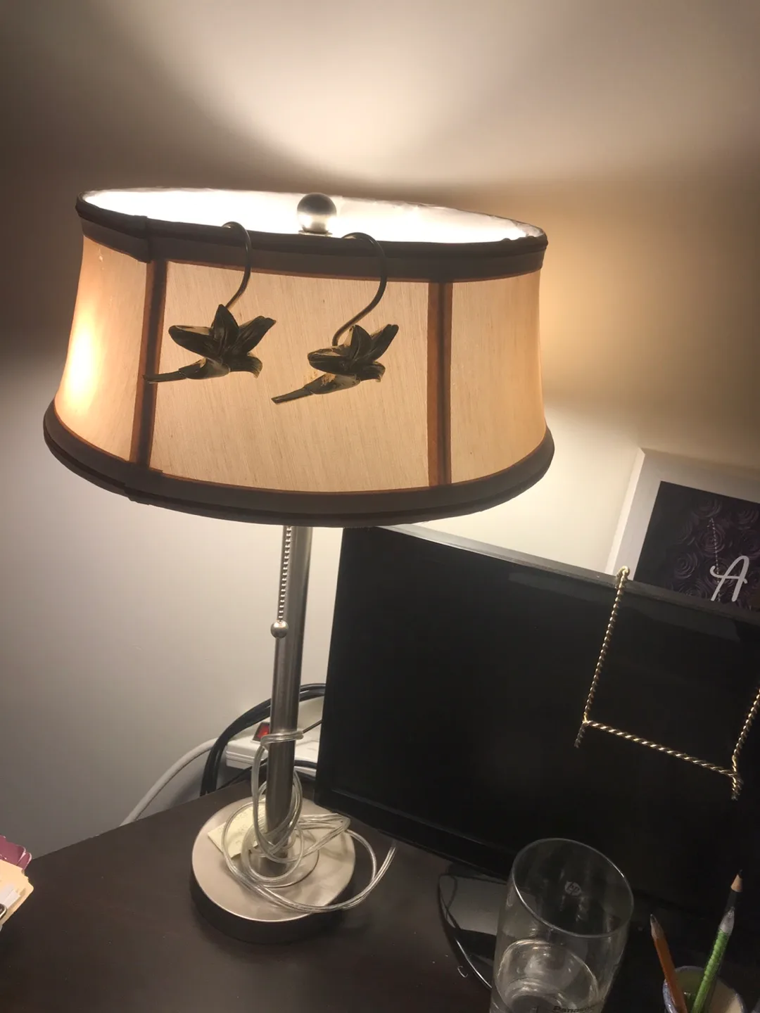 Two Table Lamps - Pink and Beige image indicator(2)