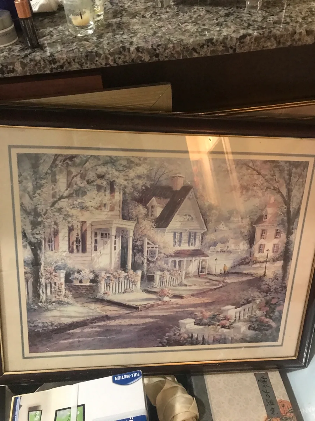 Set of Four Framed Prints - House, Flower Shop, Grapes image indicator(2)