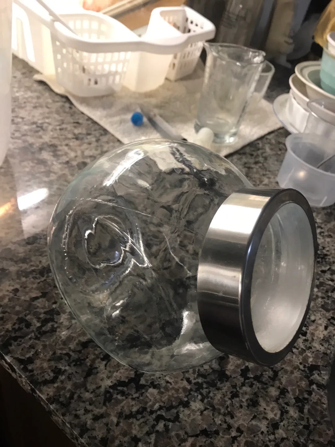 Metal Freestanding Paper Towel Holder & Glass Jar image indicator(2)