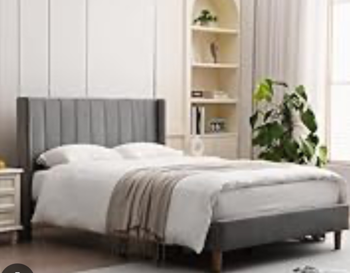 Brand New Queen Size Upholstered Bed Frame - Grey