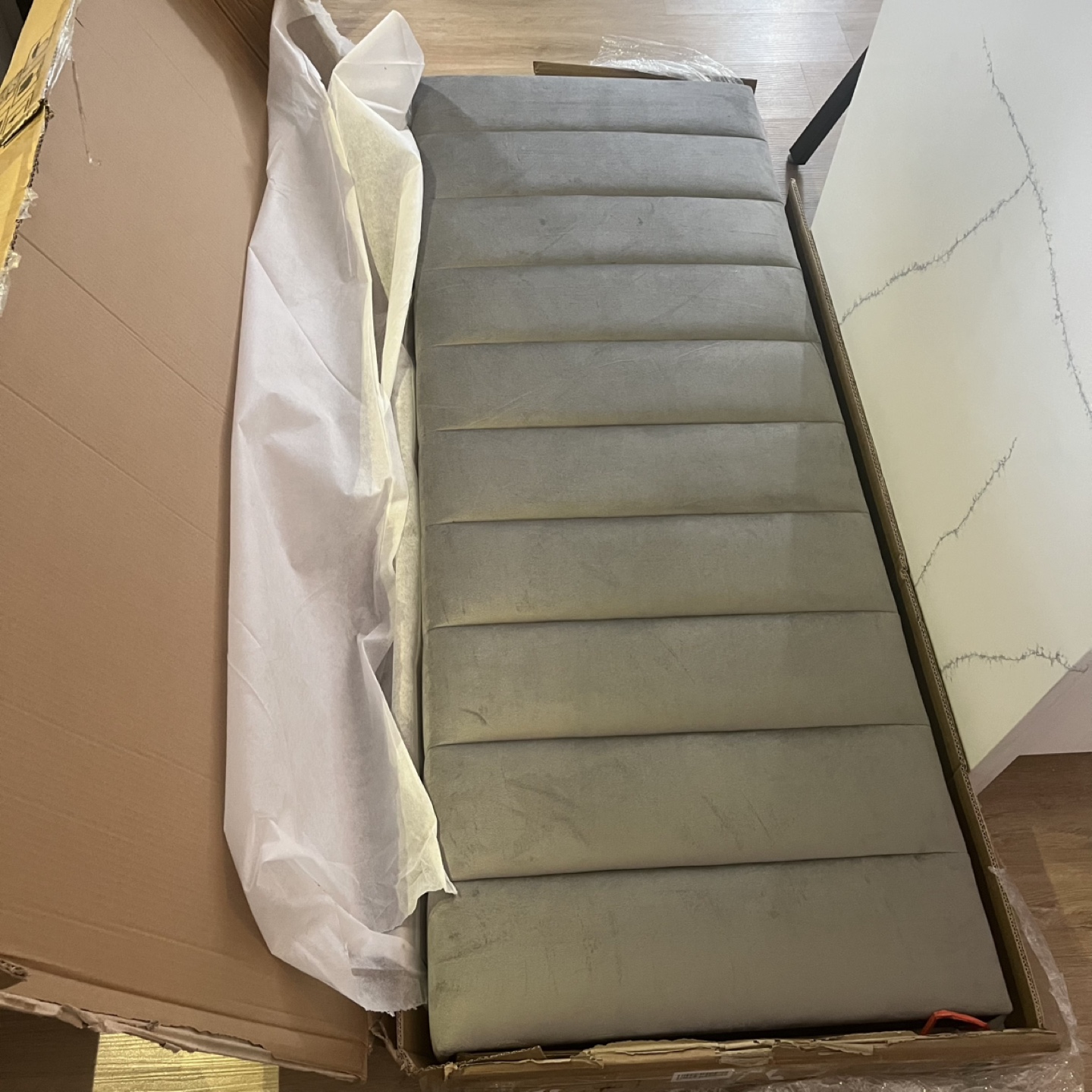 Brand New Queen Size Upholstered Bed Frame - Grey - photo 2