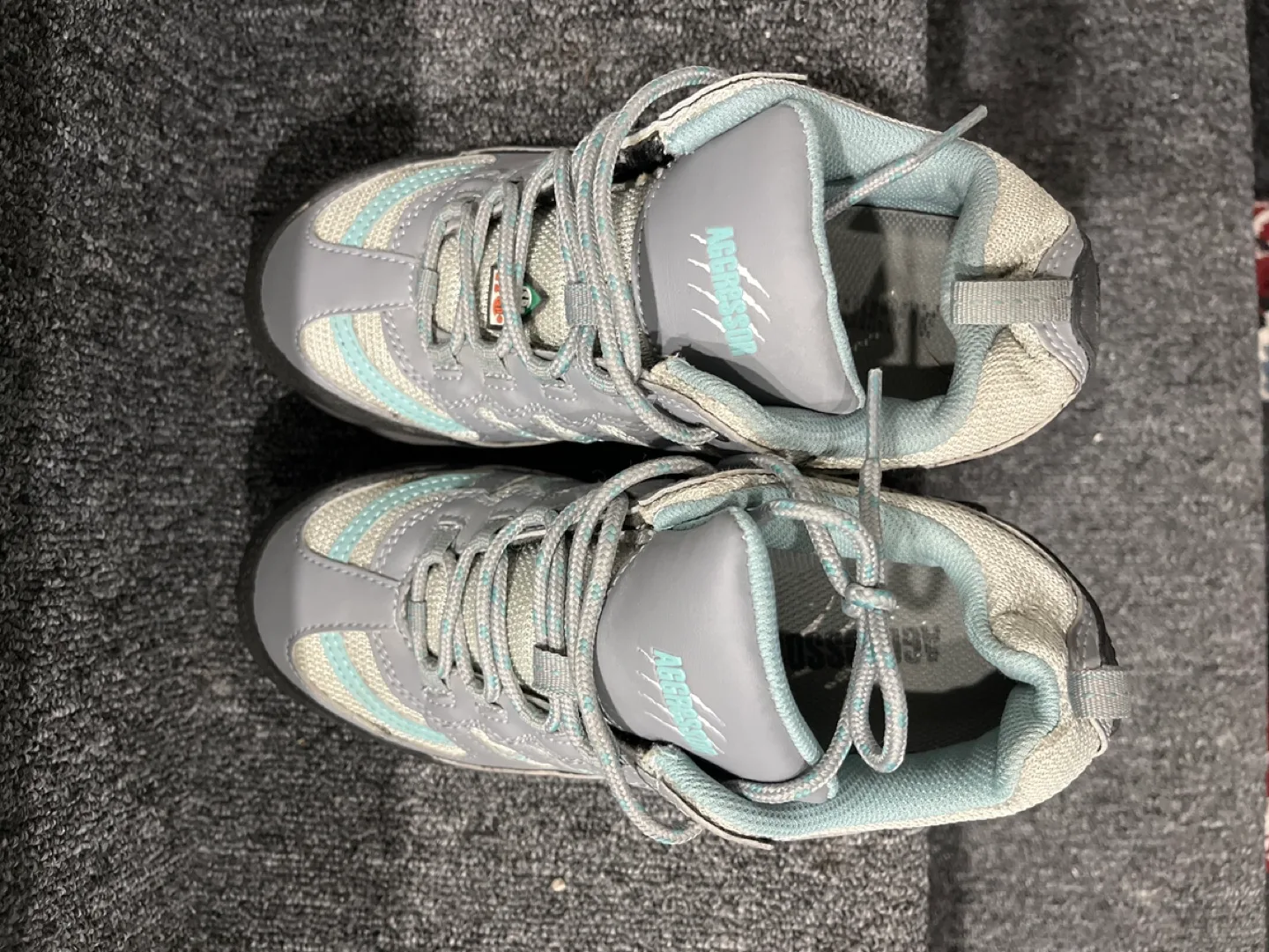 Aggressor Women's Grey and Teal Hiking Shoes thumbnail