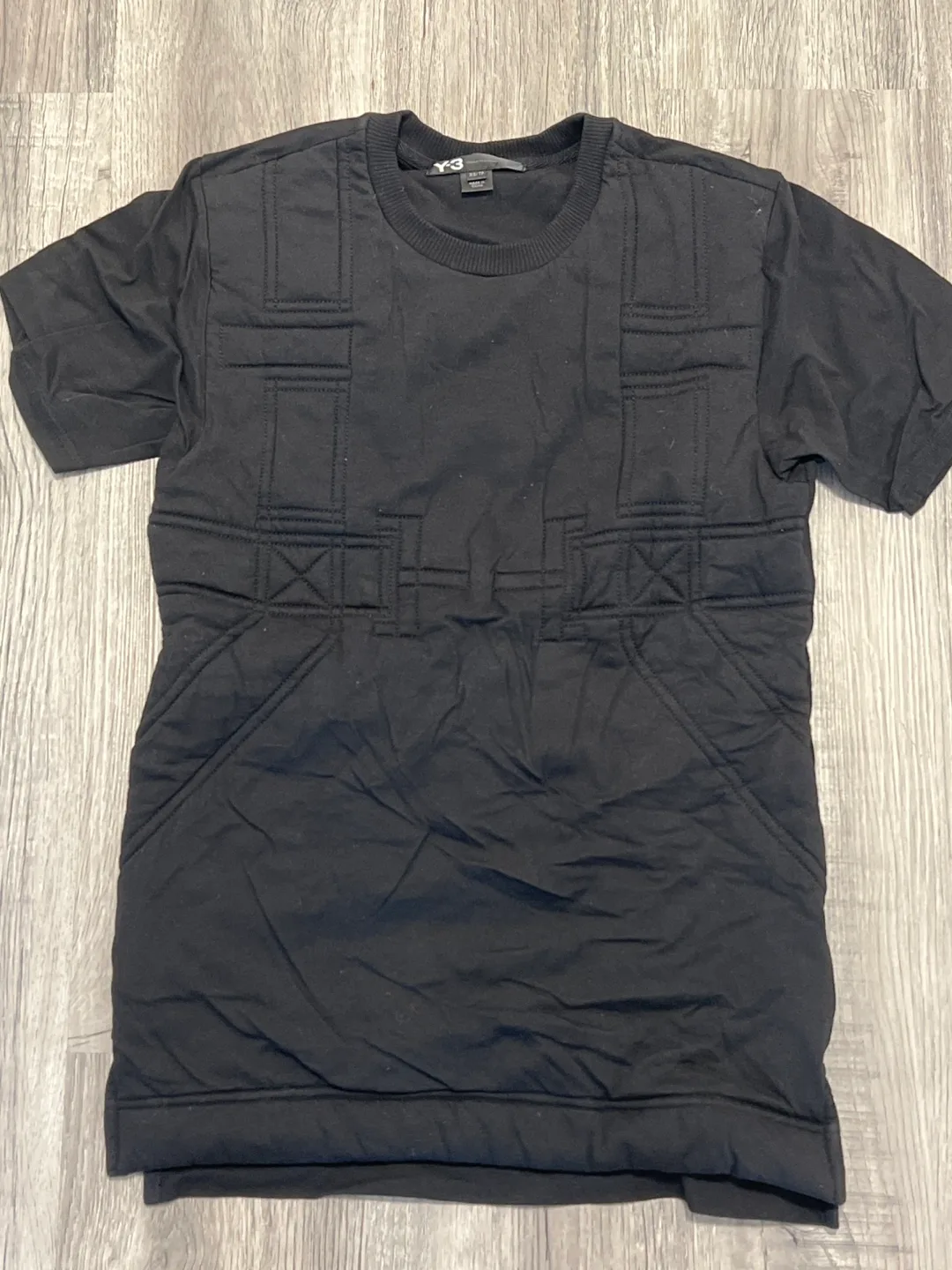 Y-3 Black Quilted Short Sleeve T-Shirt thumbnail