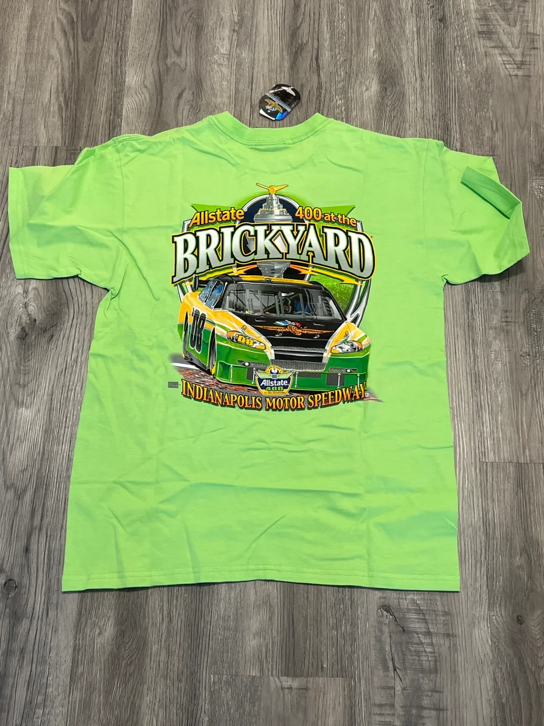 Allstate 400 at the Brickyard T-Shirt - Lime Green - Adult Size image indicator(2)