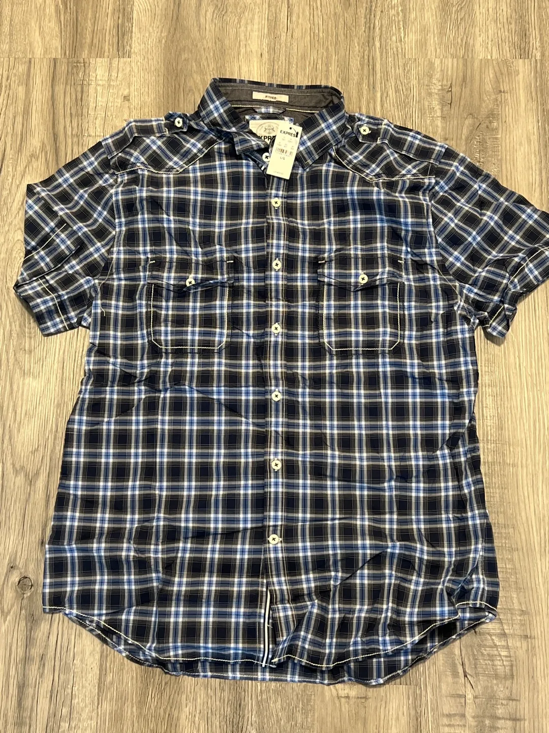 Men's Express Plaid Button-Down thumbnail
