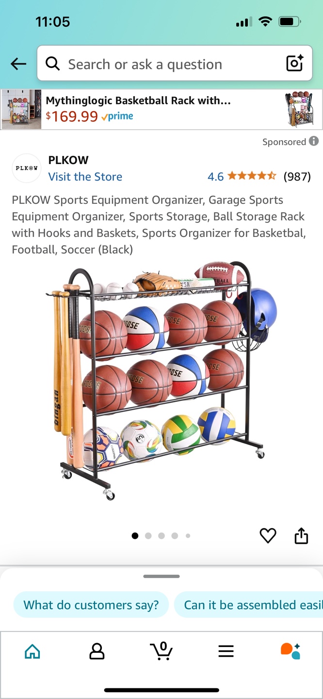 Sports Equipment Organizer Rack