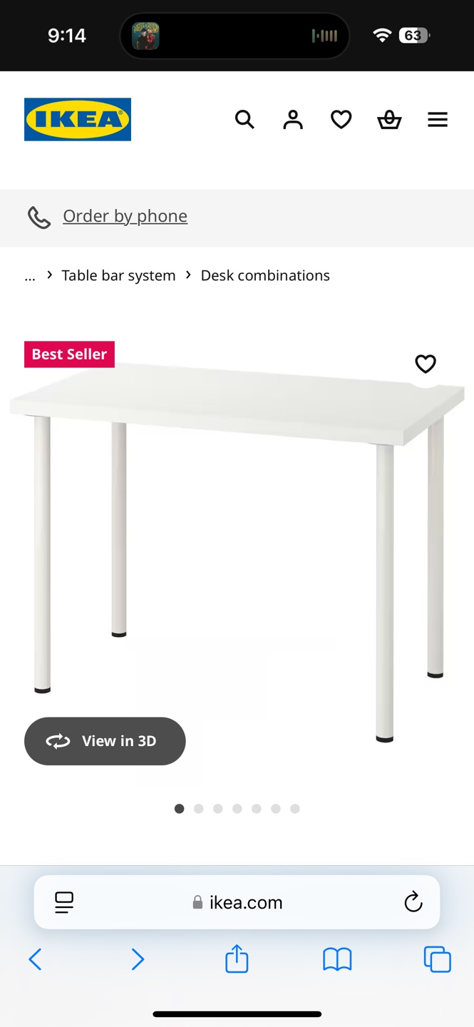 White IKEA Table/Desk - Excellent Condition