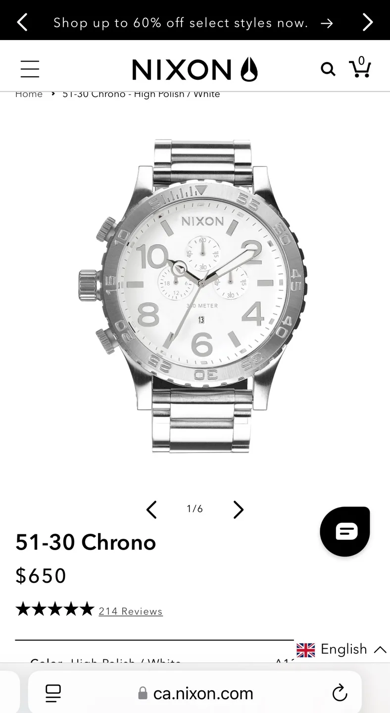 Nixon 51-30 Chrono Watch - Silver Stainless Steel image indicator(2)