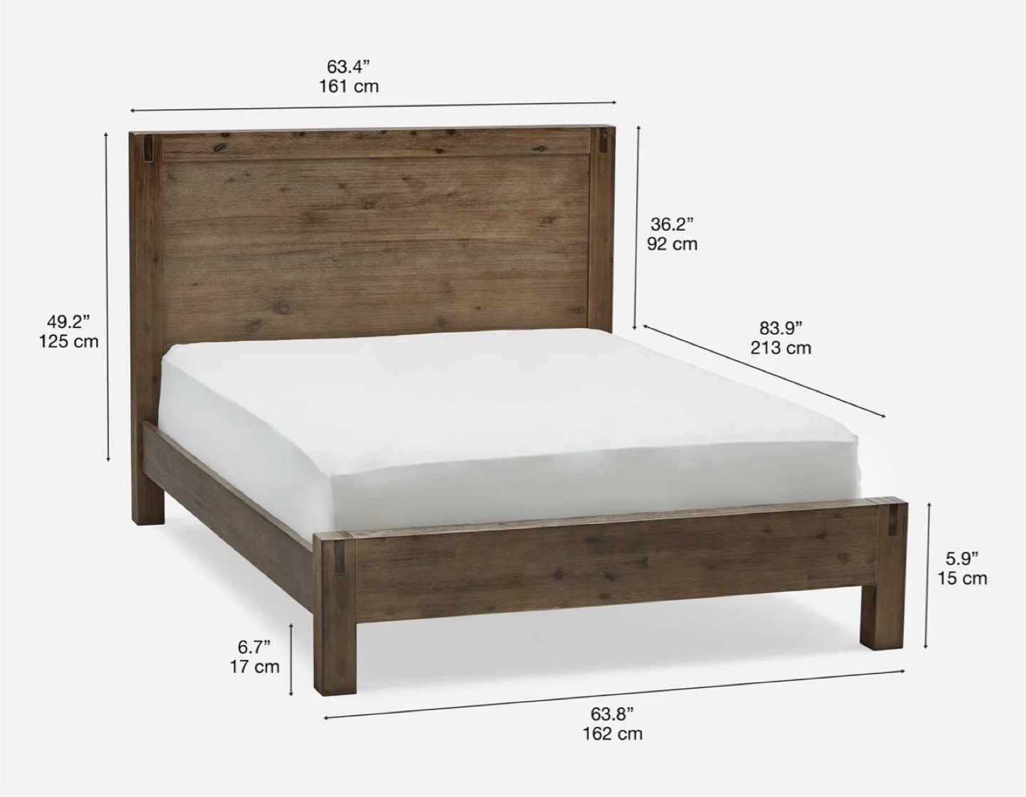 Queen Wood Bed Frame with Box Spring - photo 4