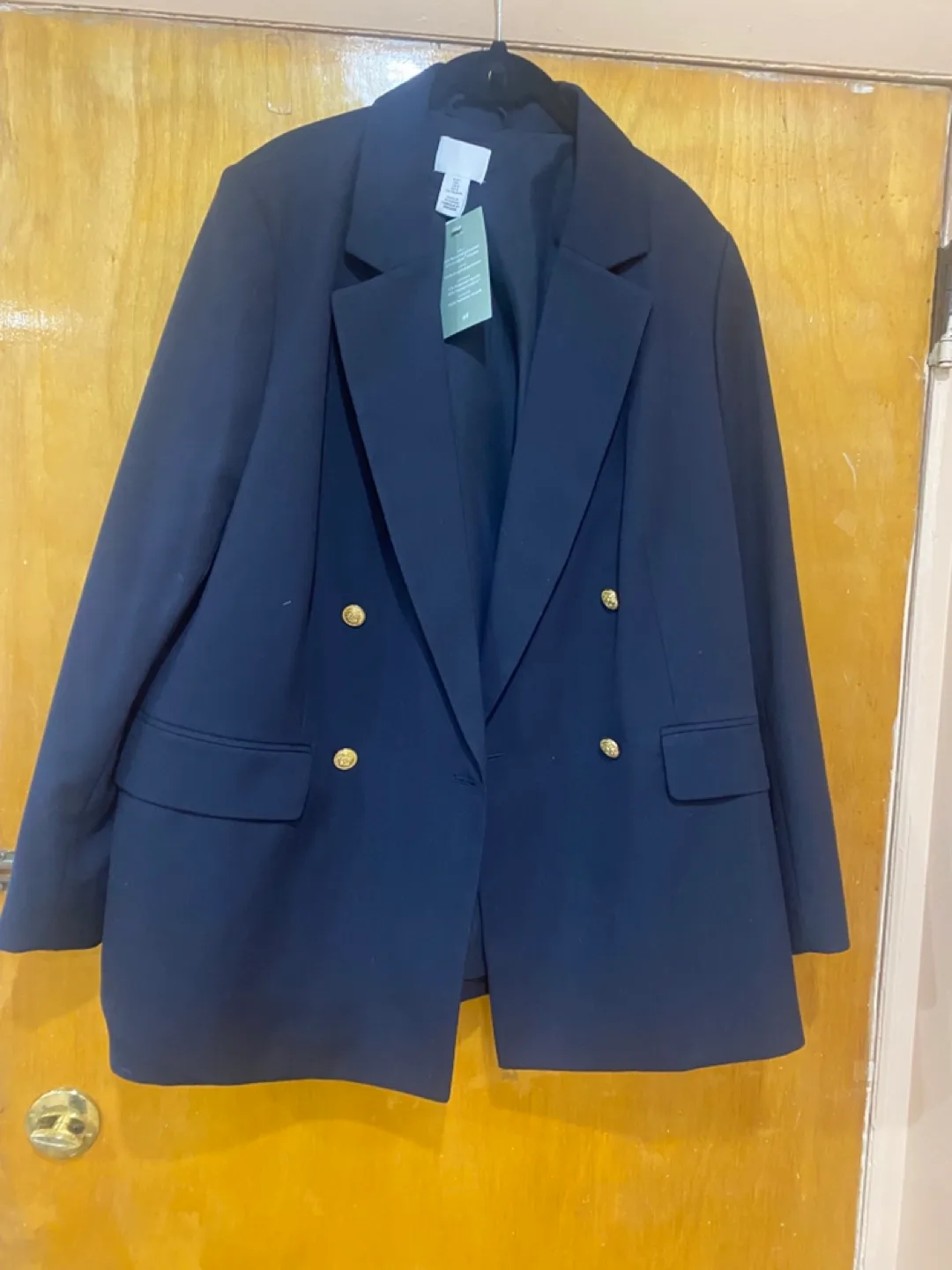 Navy Blue Double-Breasted Blazer with Gold Buttons - Size 40 image indicator(3)