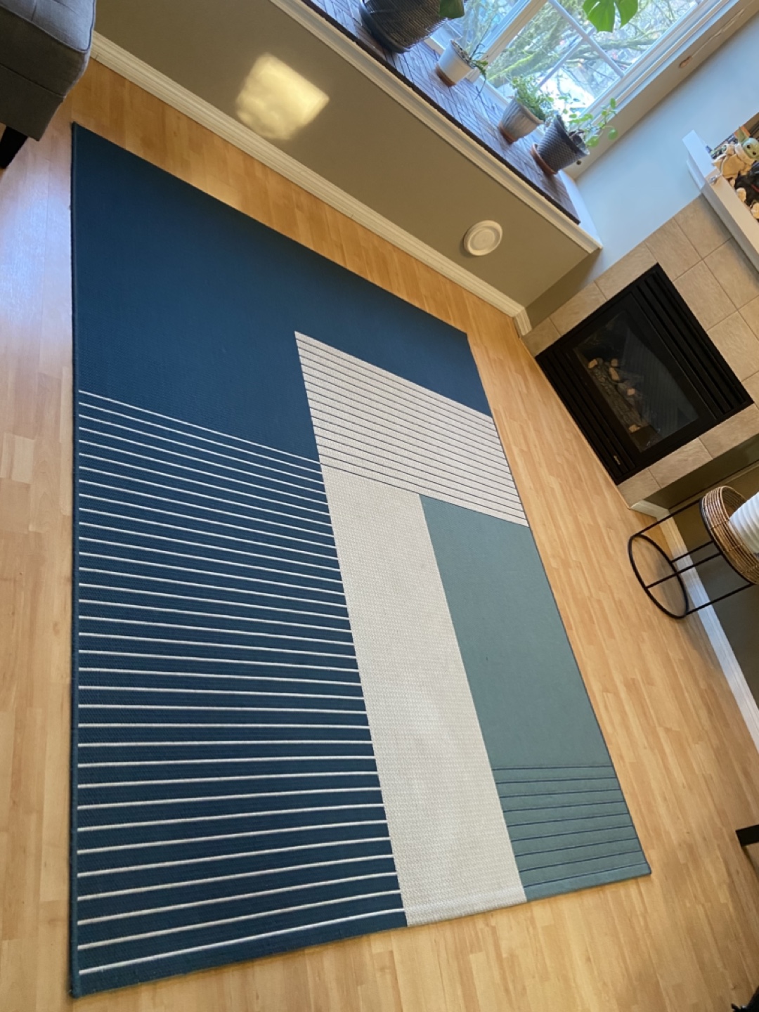 IKEA ROSKILDE Rug - Blue, White, Geometric Design - photo 2