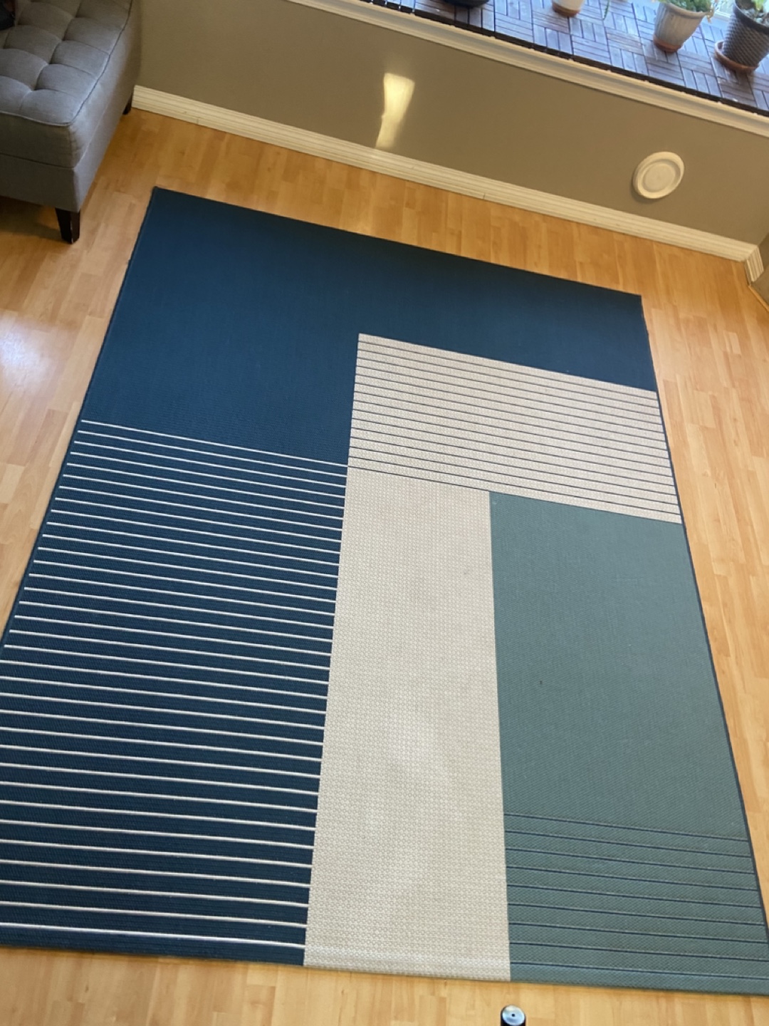 IKEA ROSKILDE Rug - Blue, White, Geometric Design - photo 3