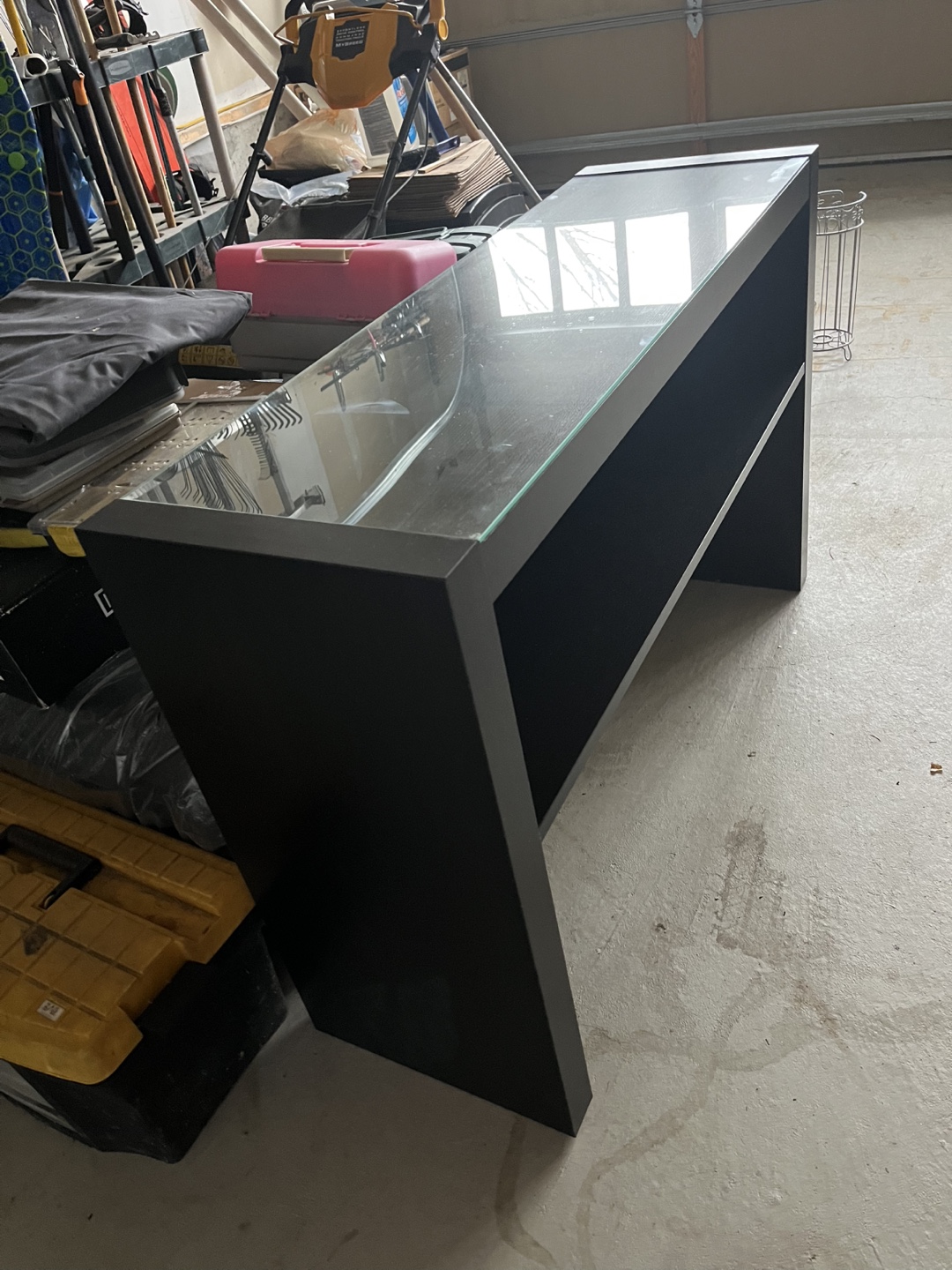Black Hallway Table with Glass Top