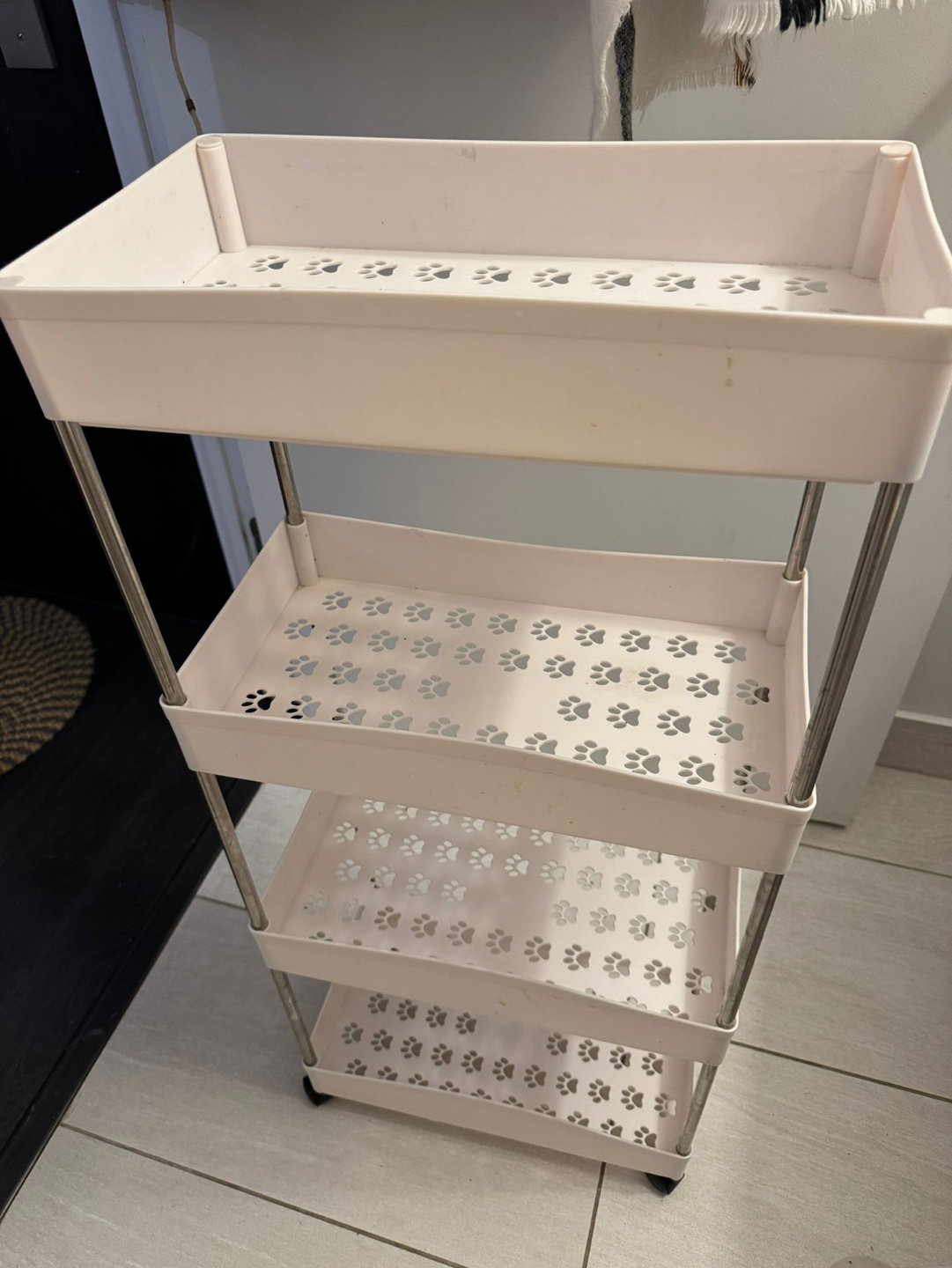 UDEAR 3-Tier Rolling Cart with Paw Print Design - photo 3