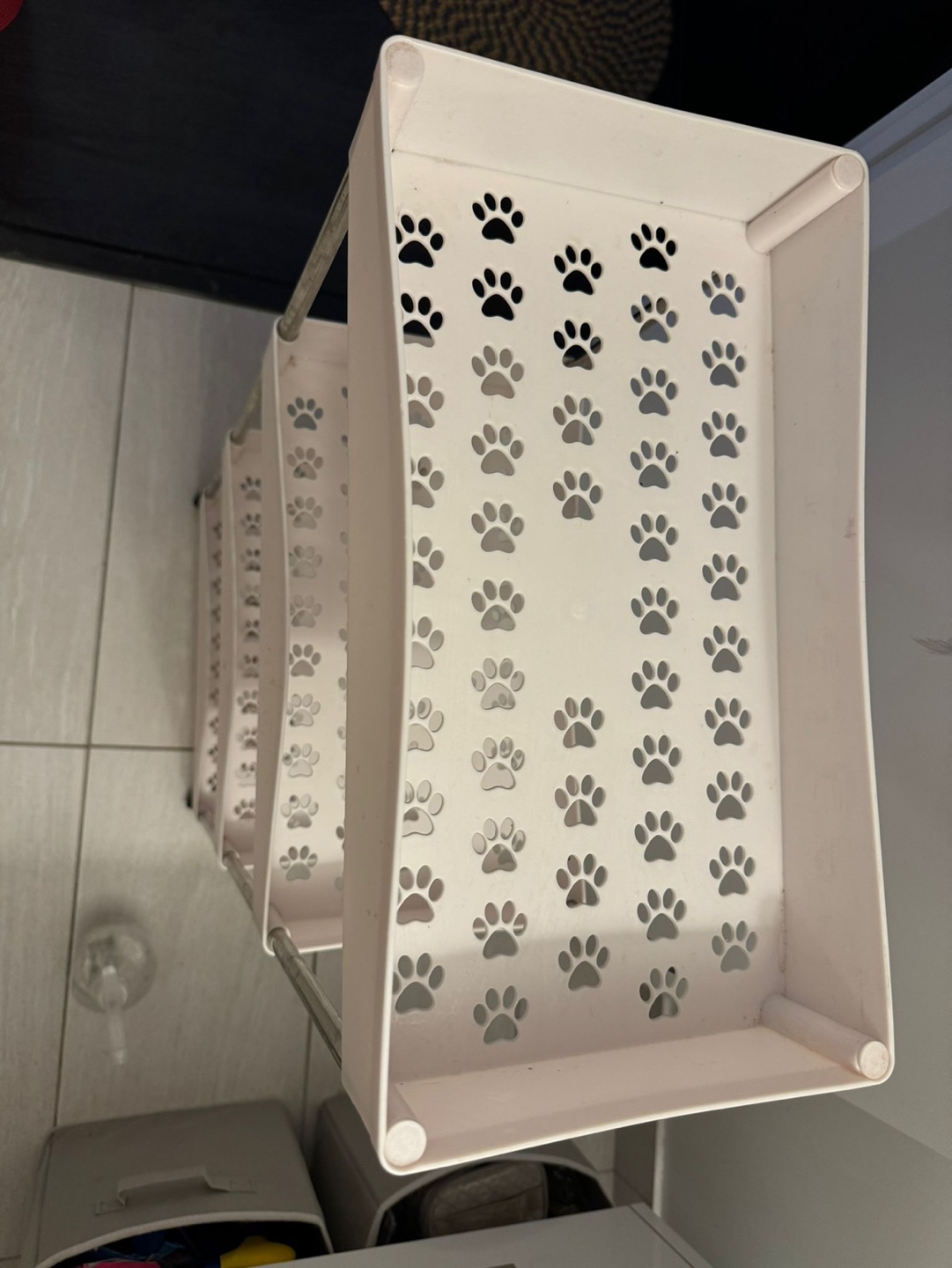 UDEAR 3-Tier Rolling Cart with Paw Print Design - photo 2