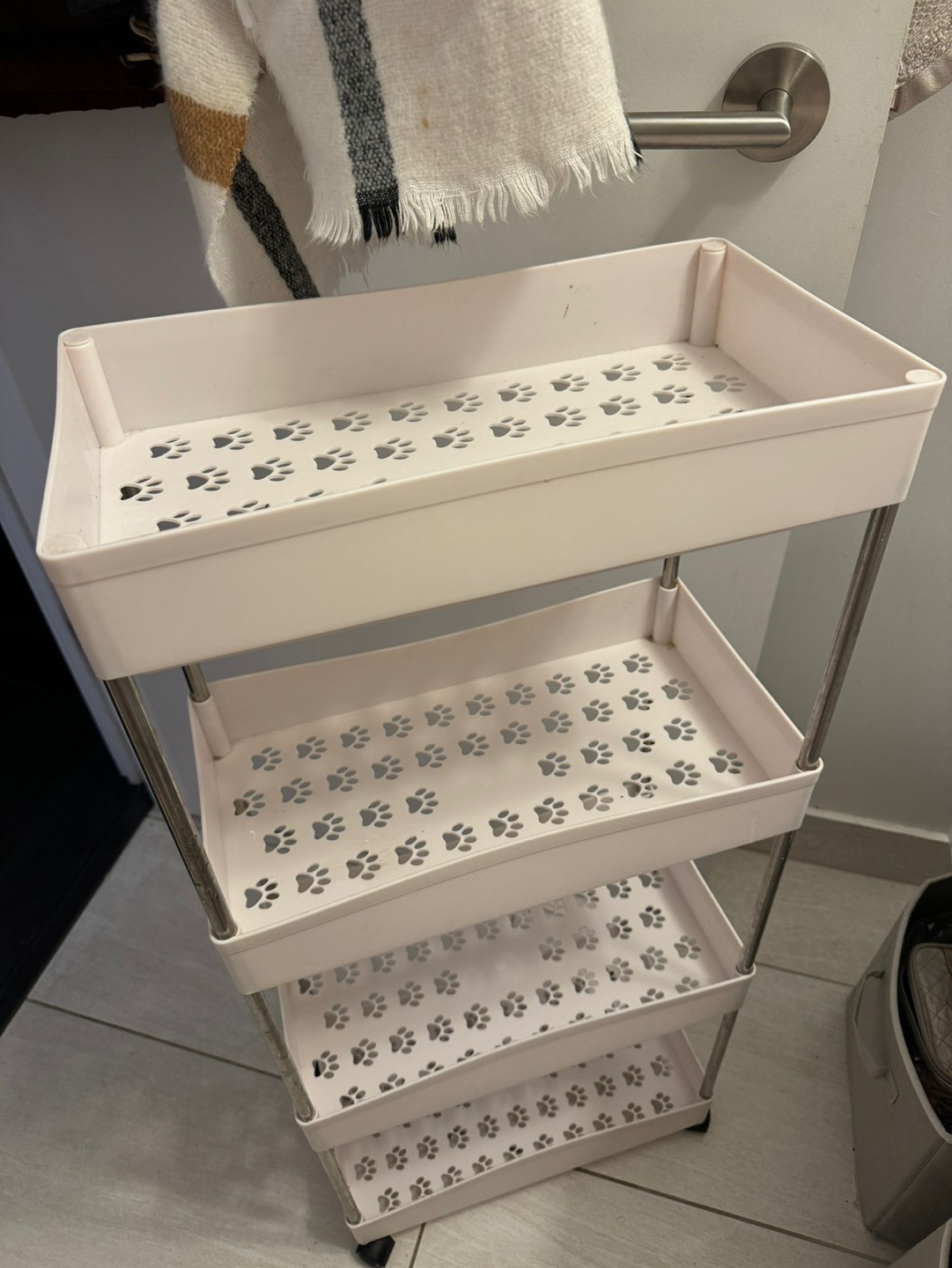 UDEAR 3-Tier Rolling Cart with Paw Print Design - photo 4
