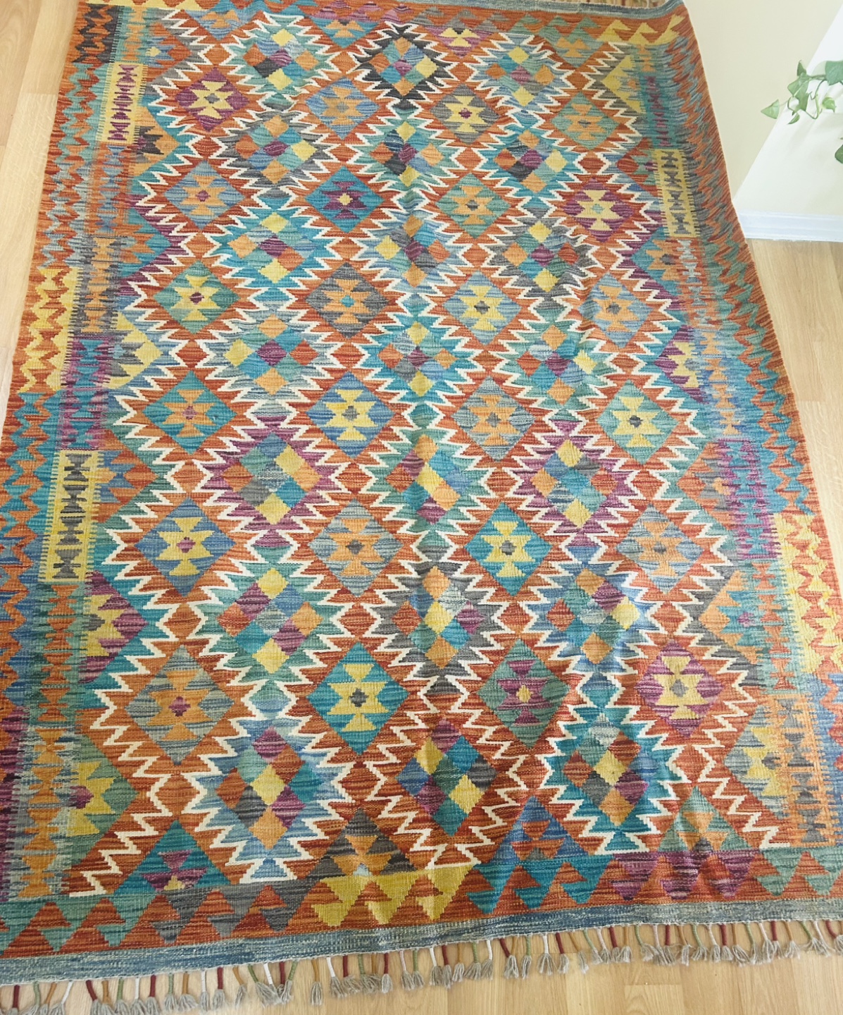 Multicoloured Woven Rug.