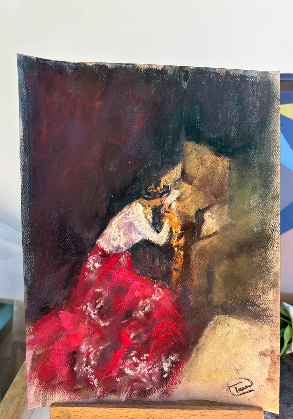 “Bride in Red” Original Pastel Painting image indicator(5)