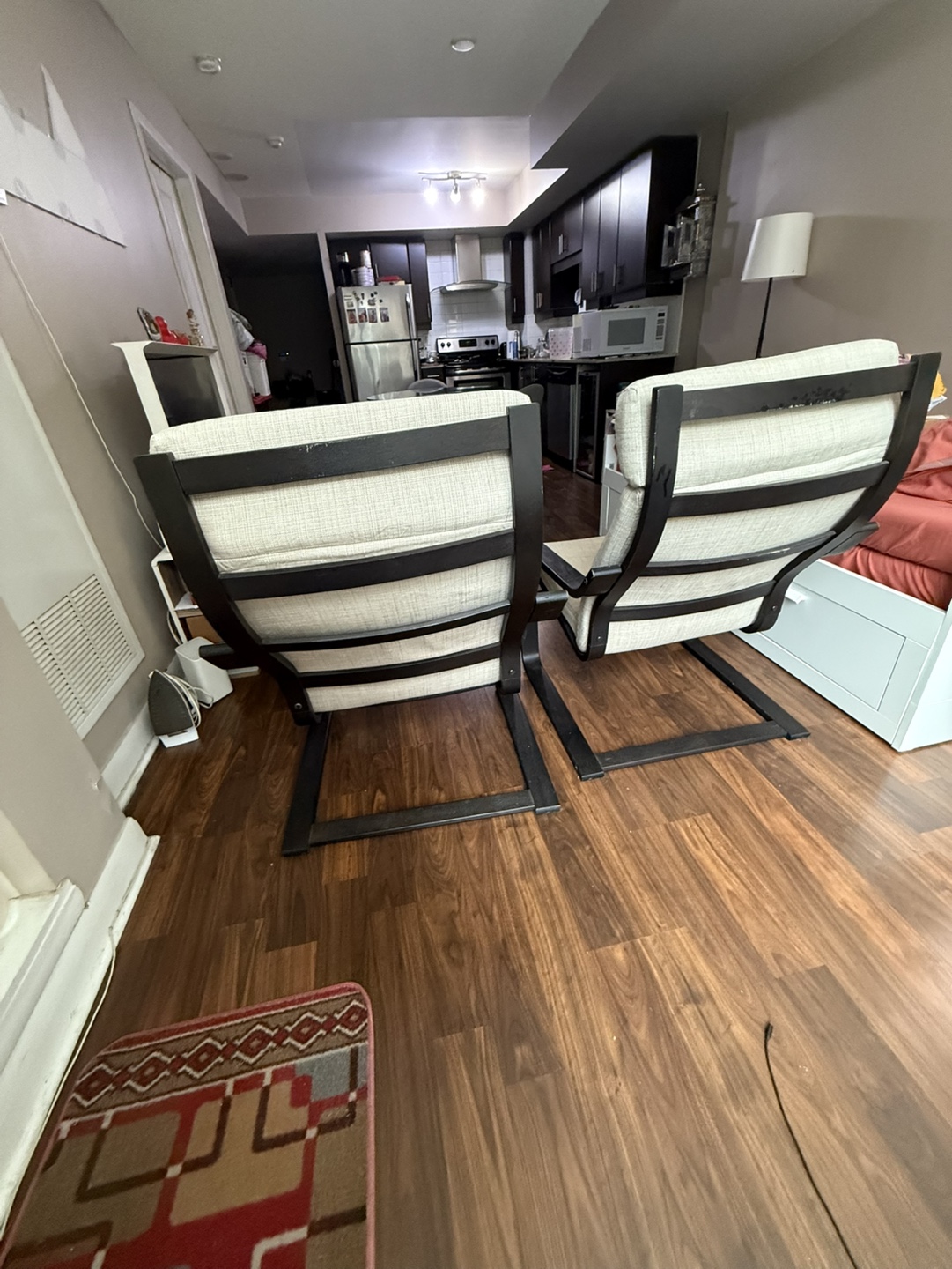 Pair of IKEA STRANDMON Wing Chairs - Beige