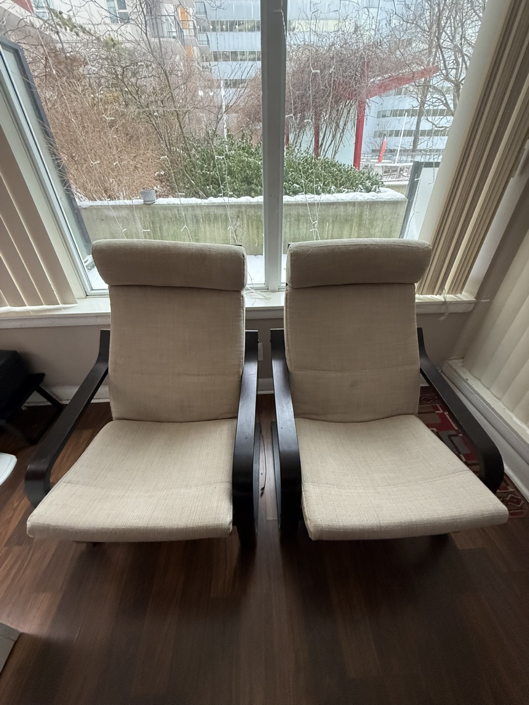 Pair of IKEA STRANDMON Wing Chairs - Beige - photo 3