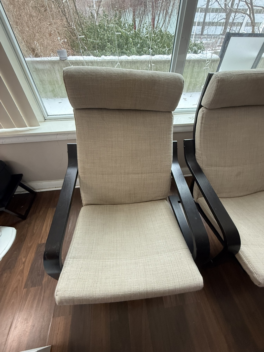 Pair of IKEA STRANDMON Wing Chairs - Beige - photo 4