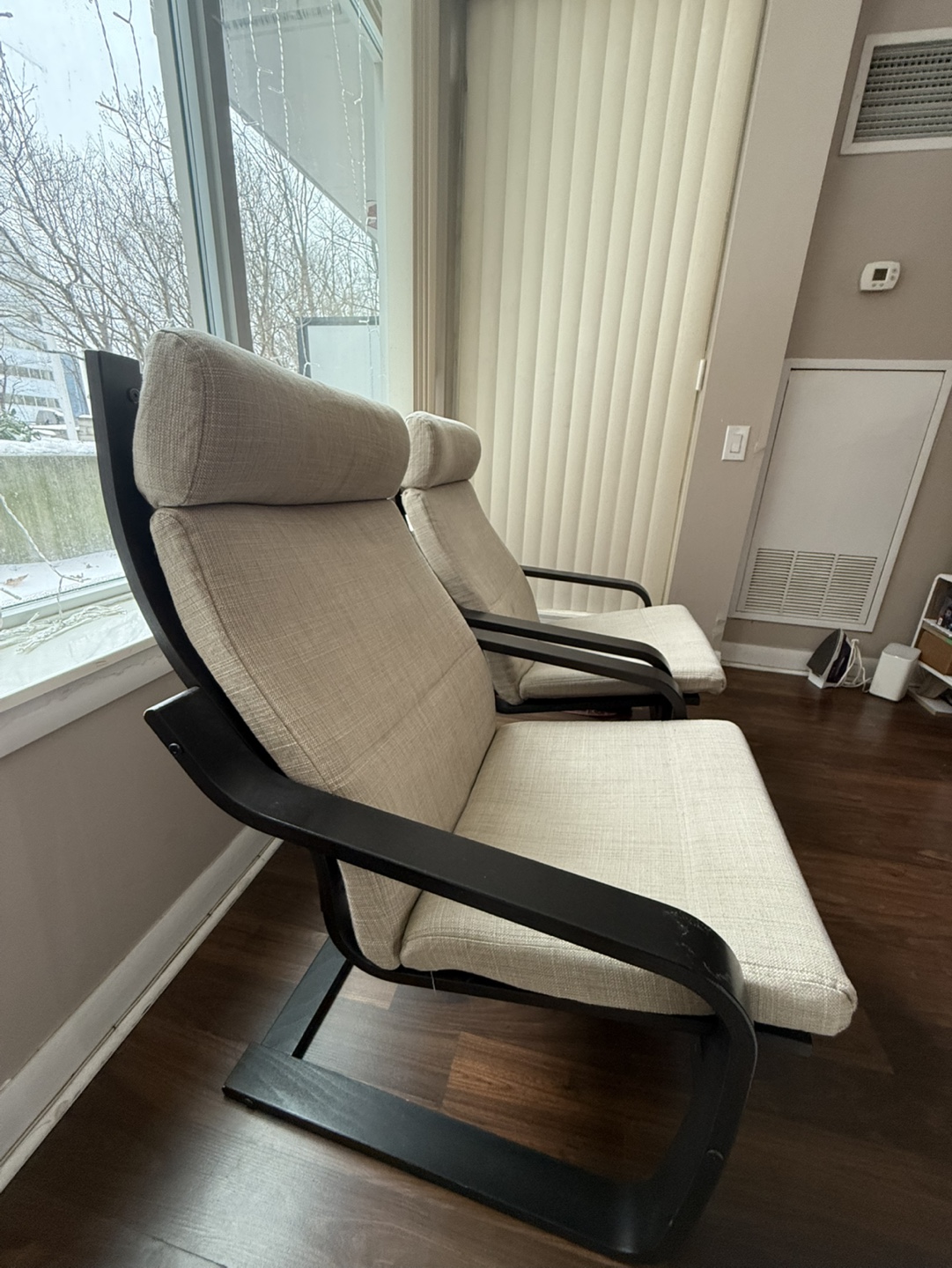 Pair of IKEA STRANDMON Wing Chairs - Beige - photo 2