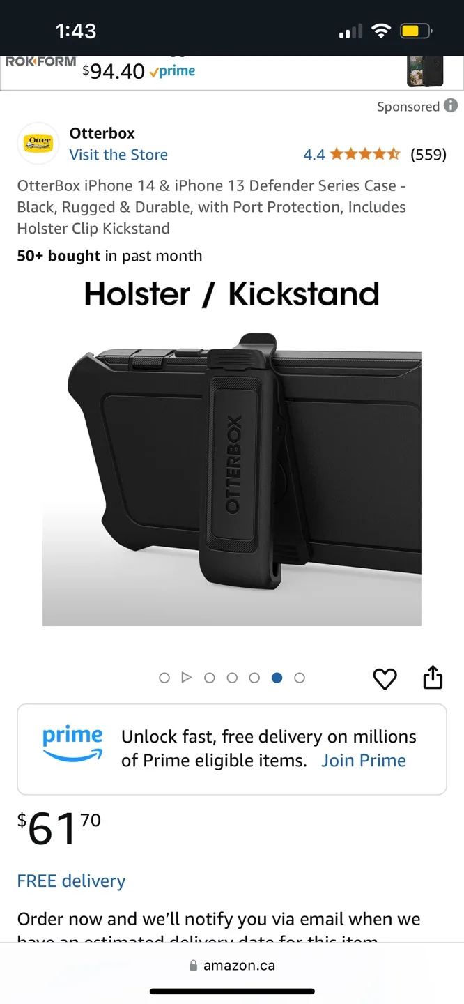 OtterBox iPhone 13/14 Defender with Holster & Kickstand image indicator(3)