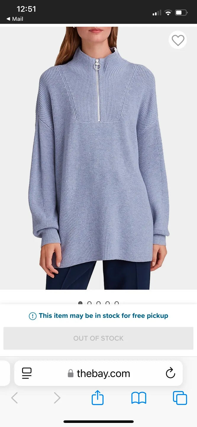 Club Monaco Quarter-Zip Pullover Sweater - Size S thumbnail