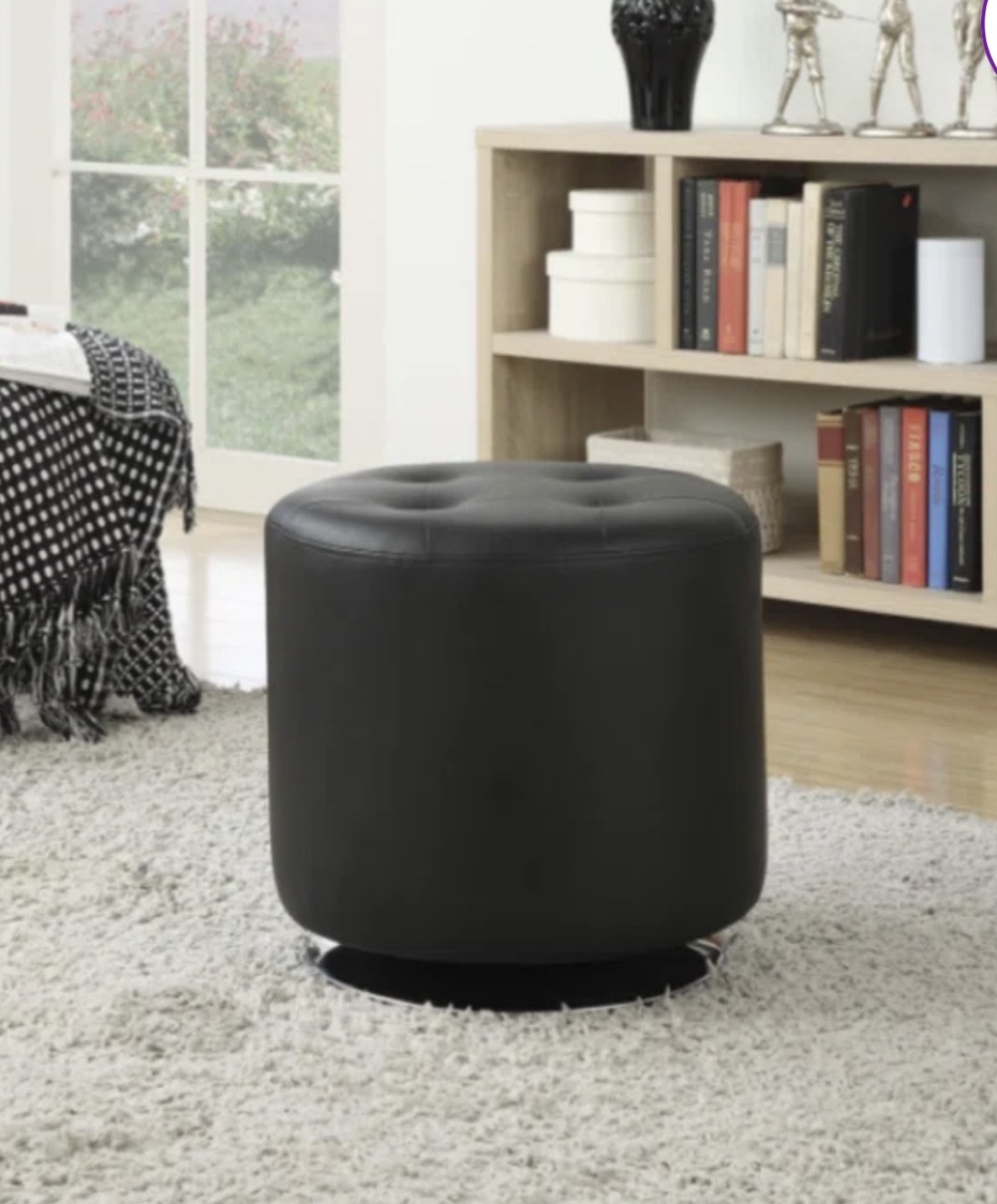 Black Swivel Ottoman - photo 2