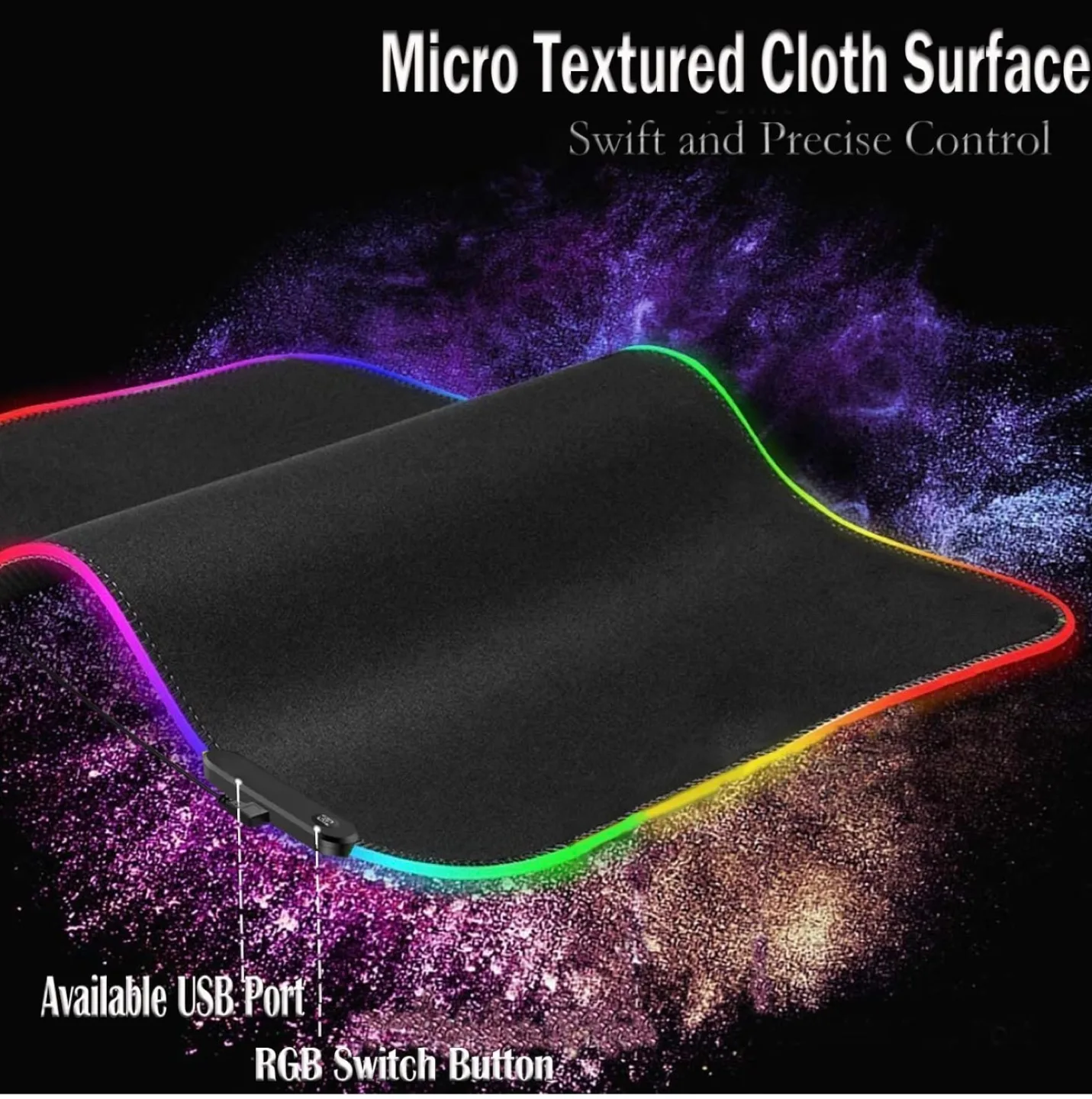 Large RGB LED Gaming Mouse Mat image indicator(4)