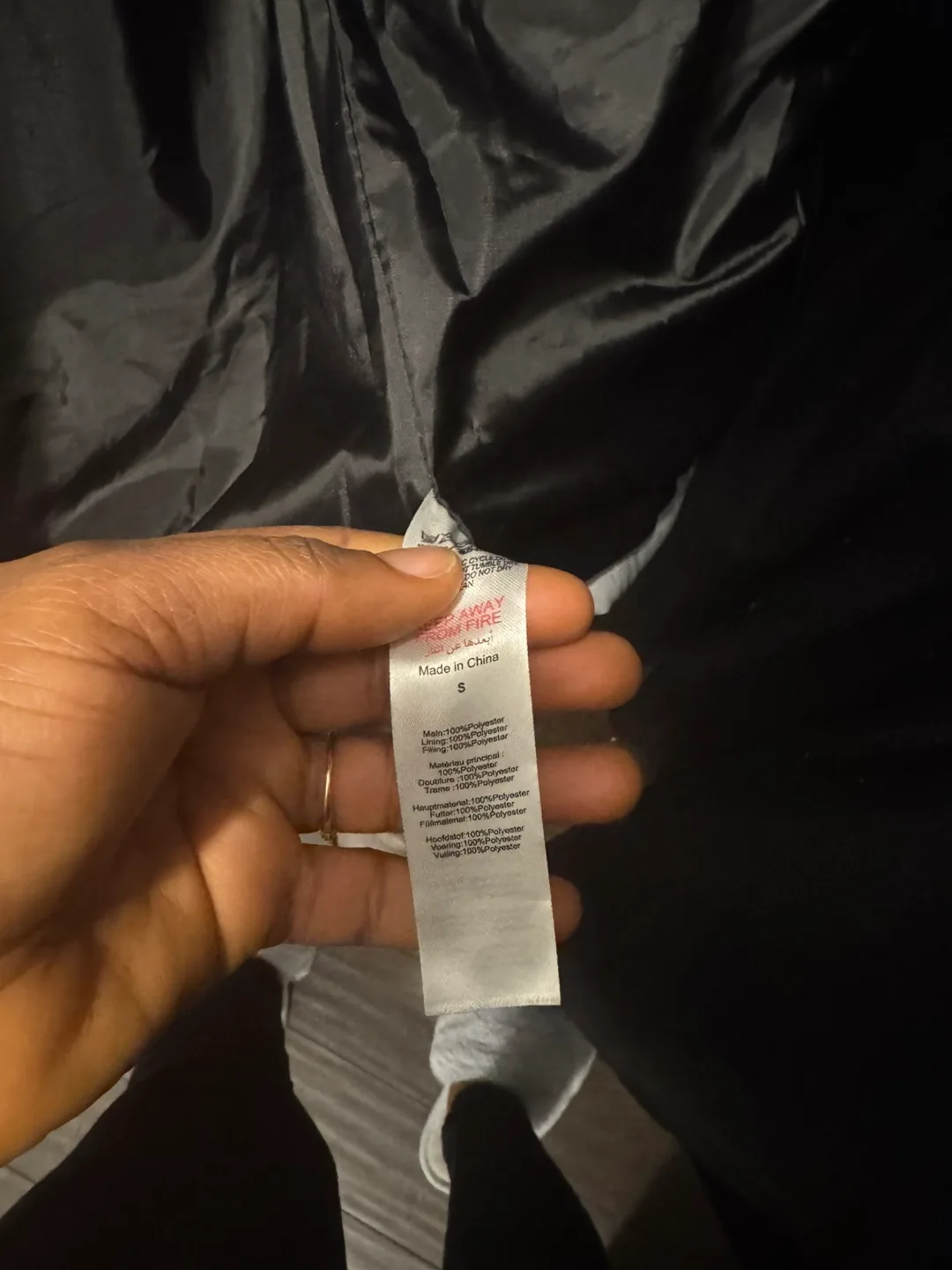 Women’s Grey and Black Puffer Jacket - Size Small image indicator(2)