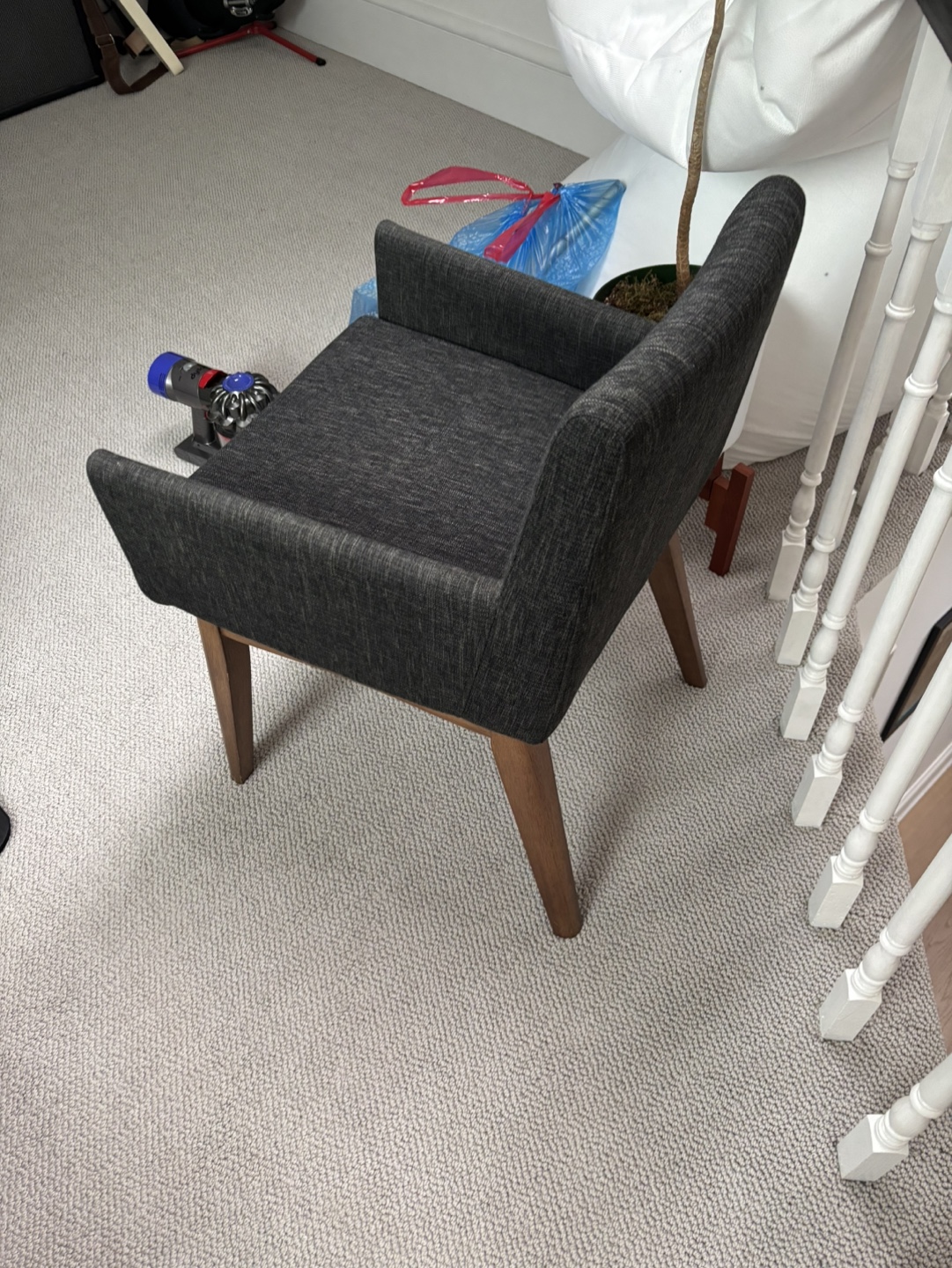 Dark Grey Armchair with Wooden Legs - photo 3