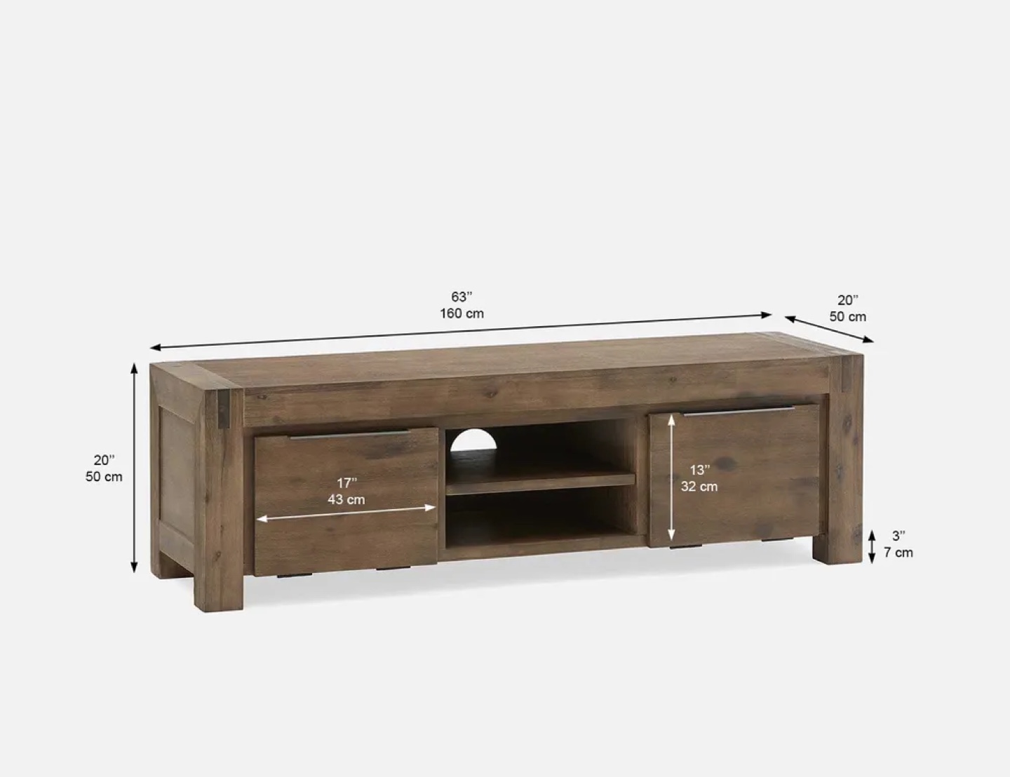 Free: 63" Rustic Wood TV Stand - photo 2
