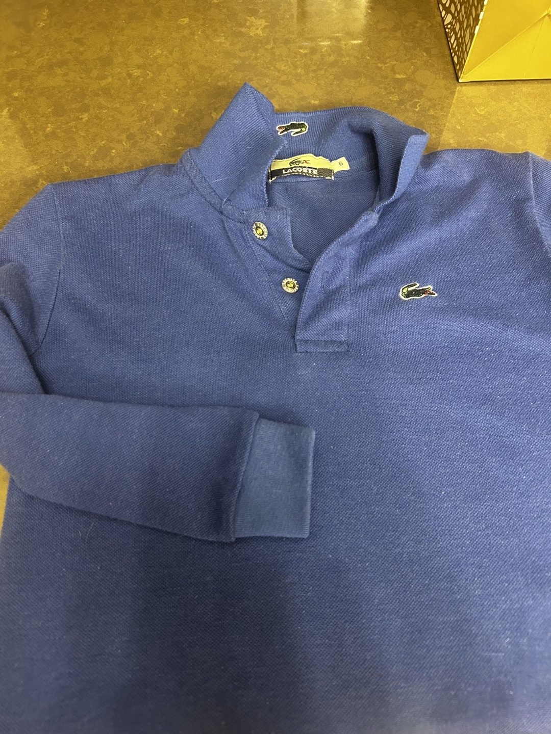 Lacoste Boys' Size 6 Long-Sleeve Polo Shirt - Royal Blue - photo 2