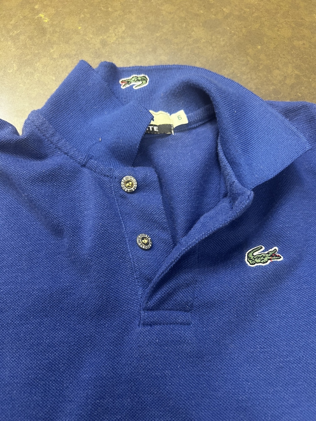 Lacoste Boys' Size 6 Long-Sleeve Polo Shirt - Royal Blue