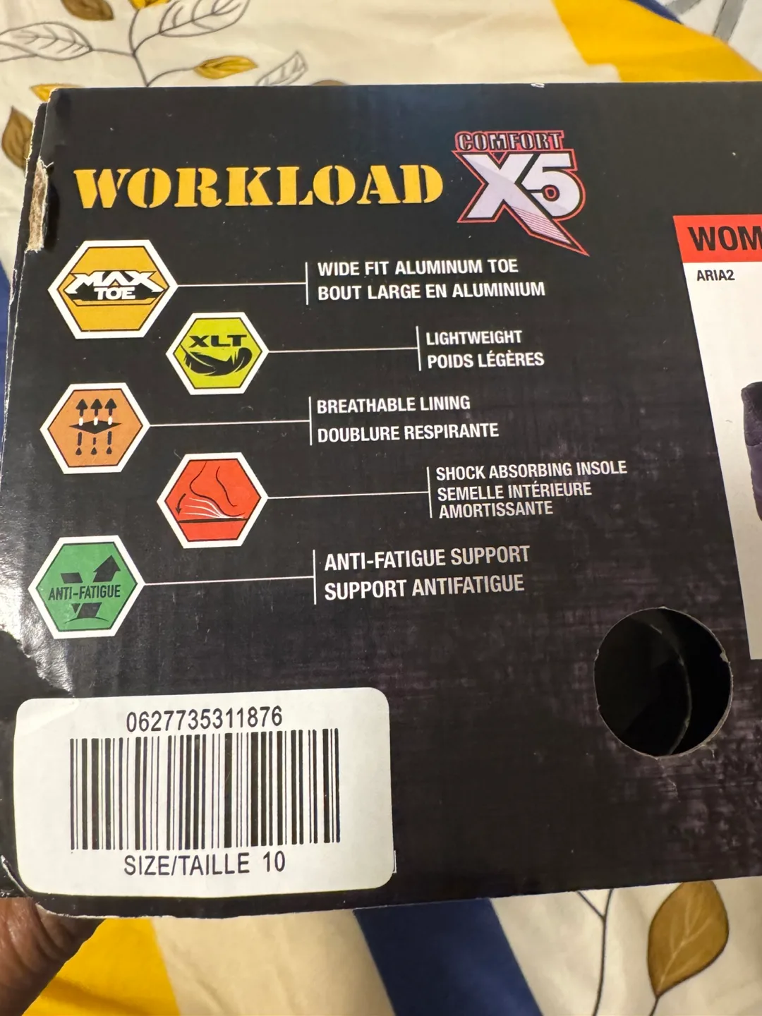 Workload Comfort X5 Women's Size 10 Black Safety Shoes image indicator(4)