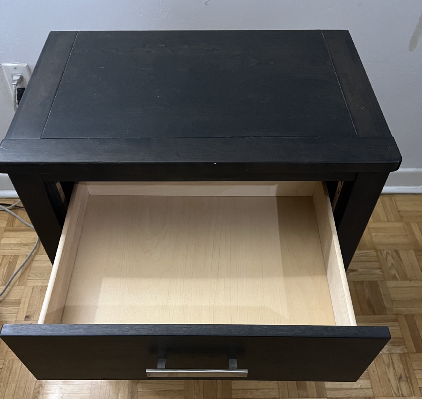 Dark Brown Two-Drawer Nightstand - photo 2