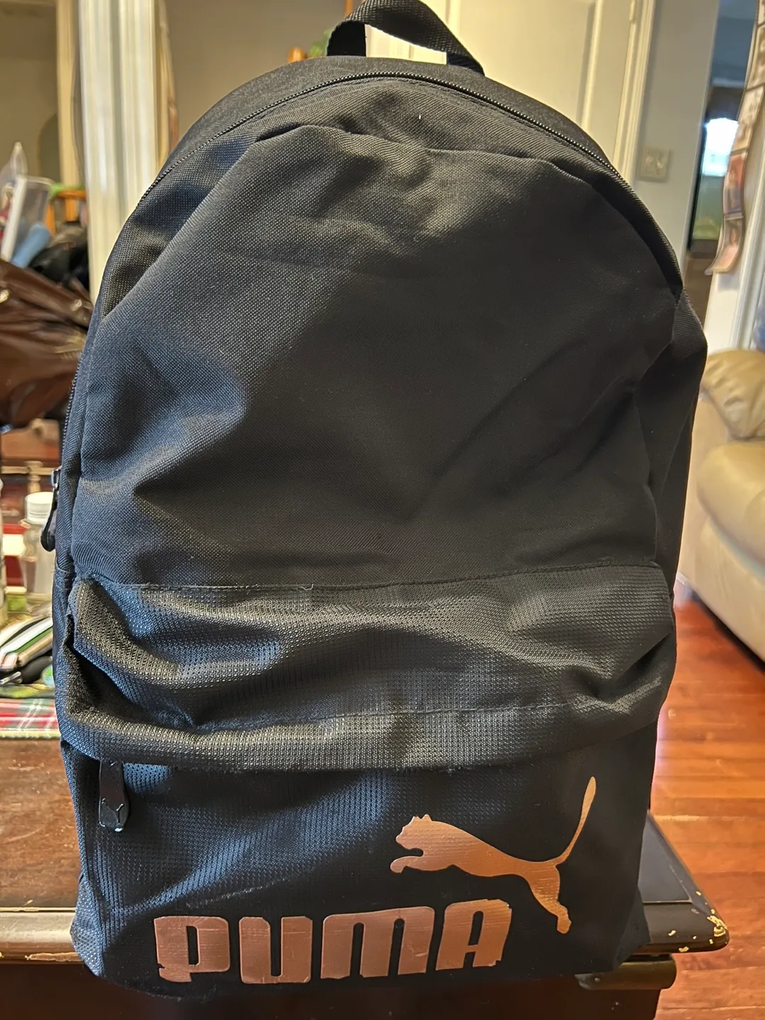 Puma Black Backpack with Rose Gold Logo image indicator(2)