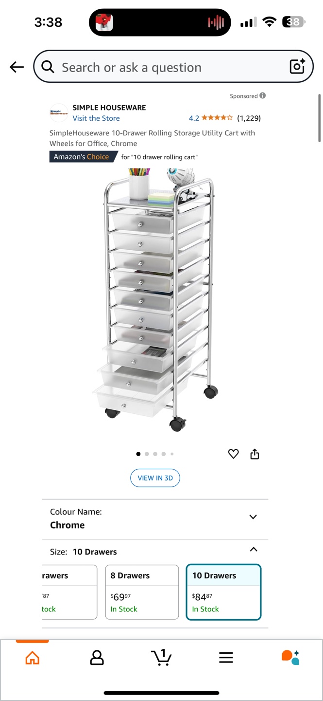10- Drawer Rolling Storage Utility with wheels - photo 4