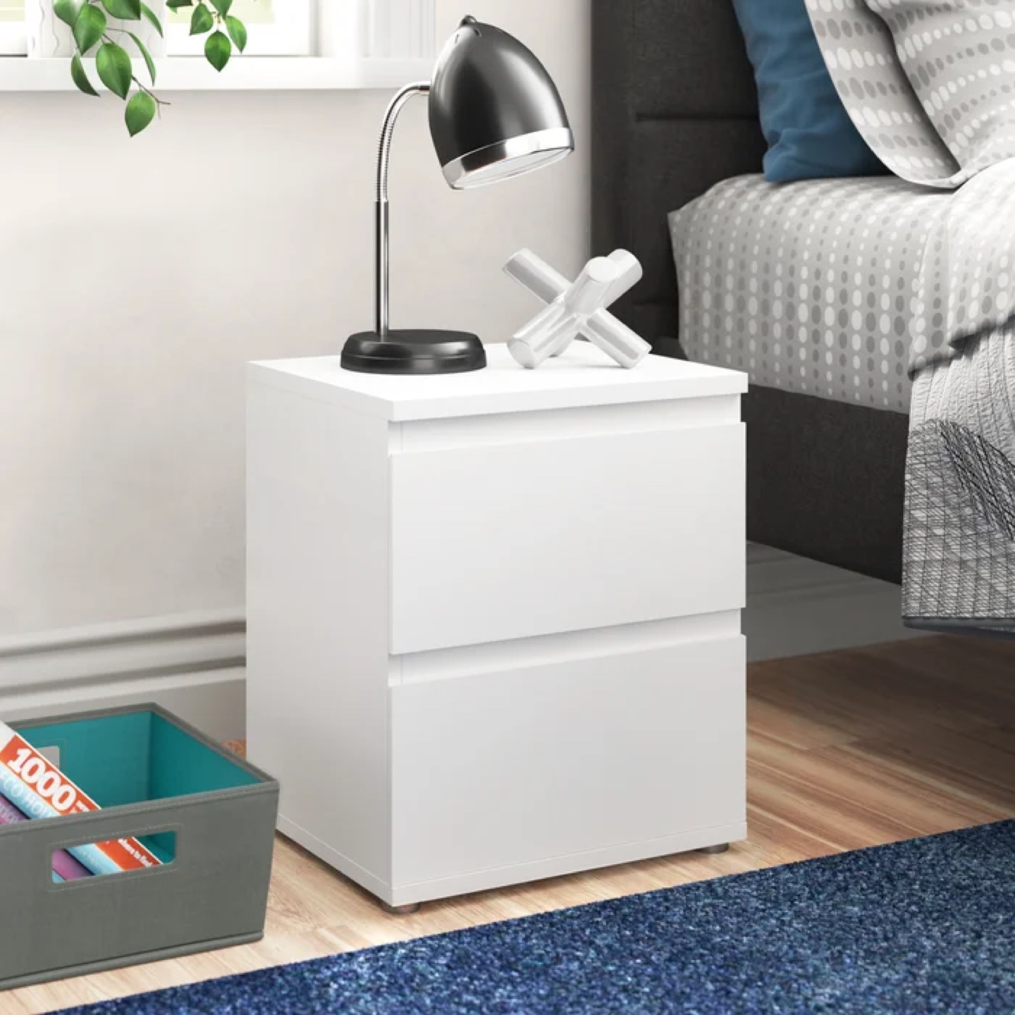 IKEA White Two-Drawer Nightstand