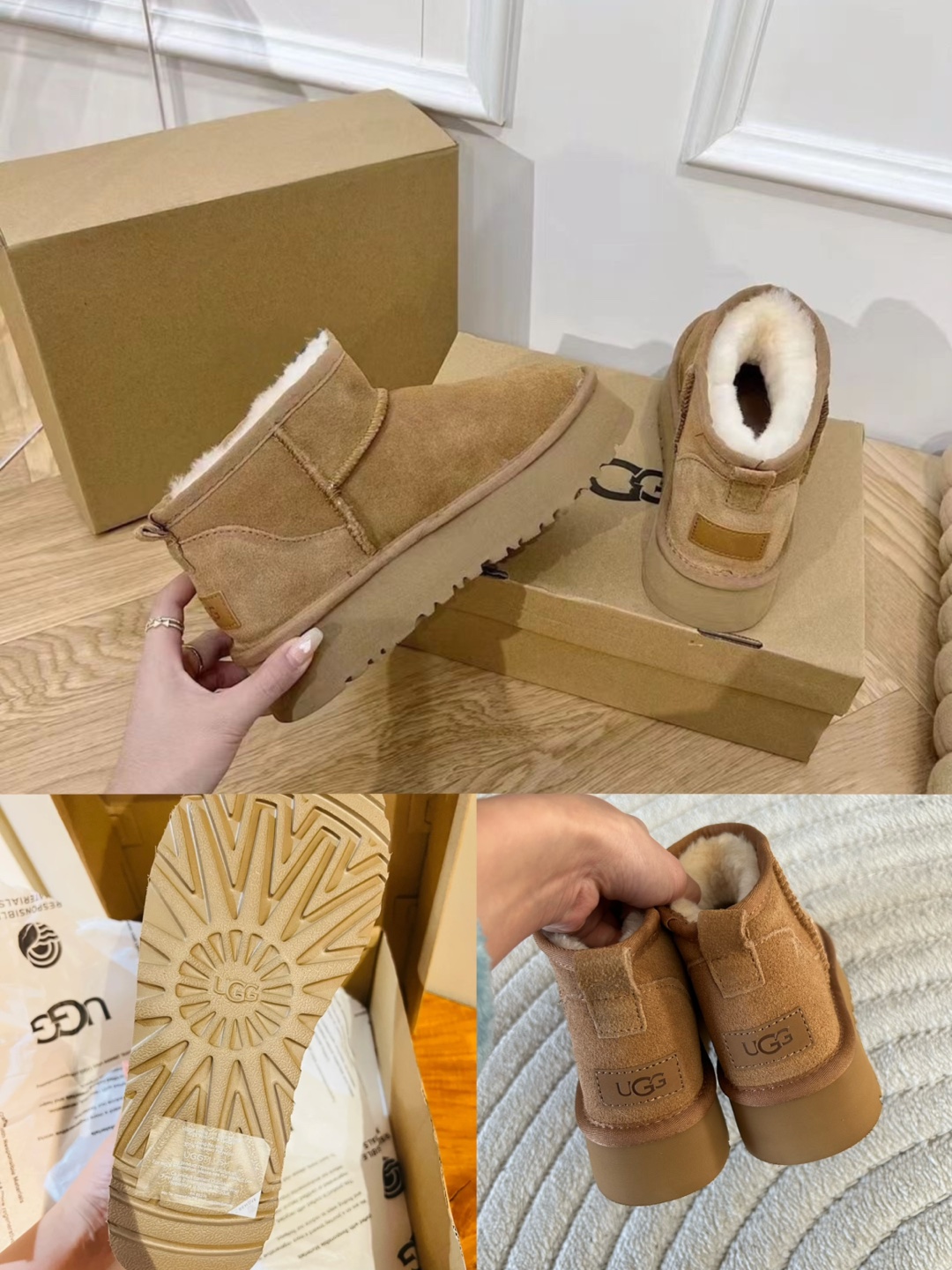 UGG Mini Bailey Button Boots - Tan
