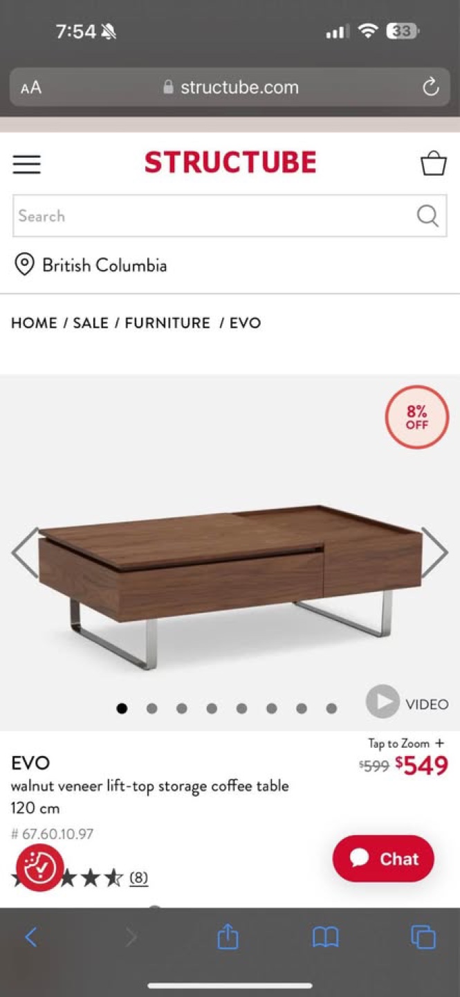 Structube EVO Lift-Top Coffee Table