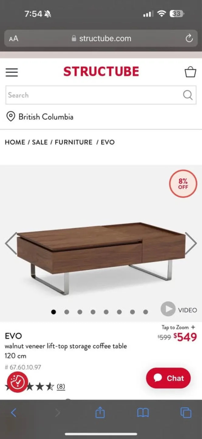 Structube EVO Lift-Top Coffee Table thumbnail