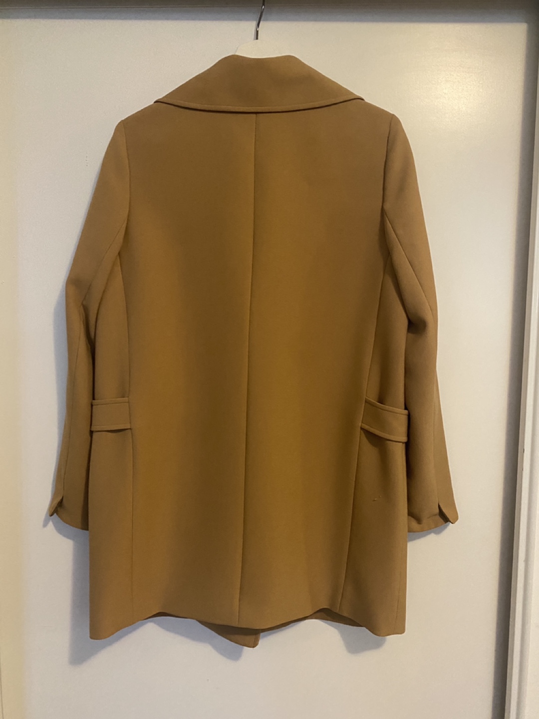 Taupe coloured, longline, double-breasted coat - photo 2