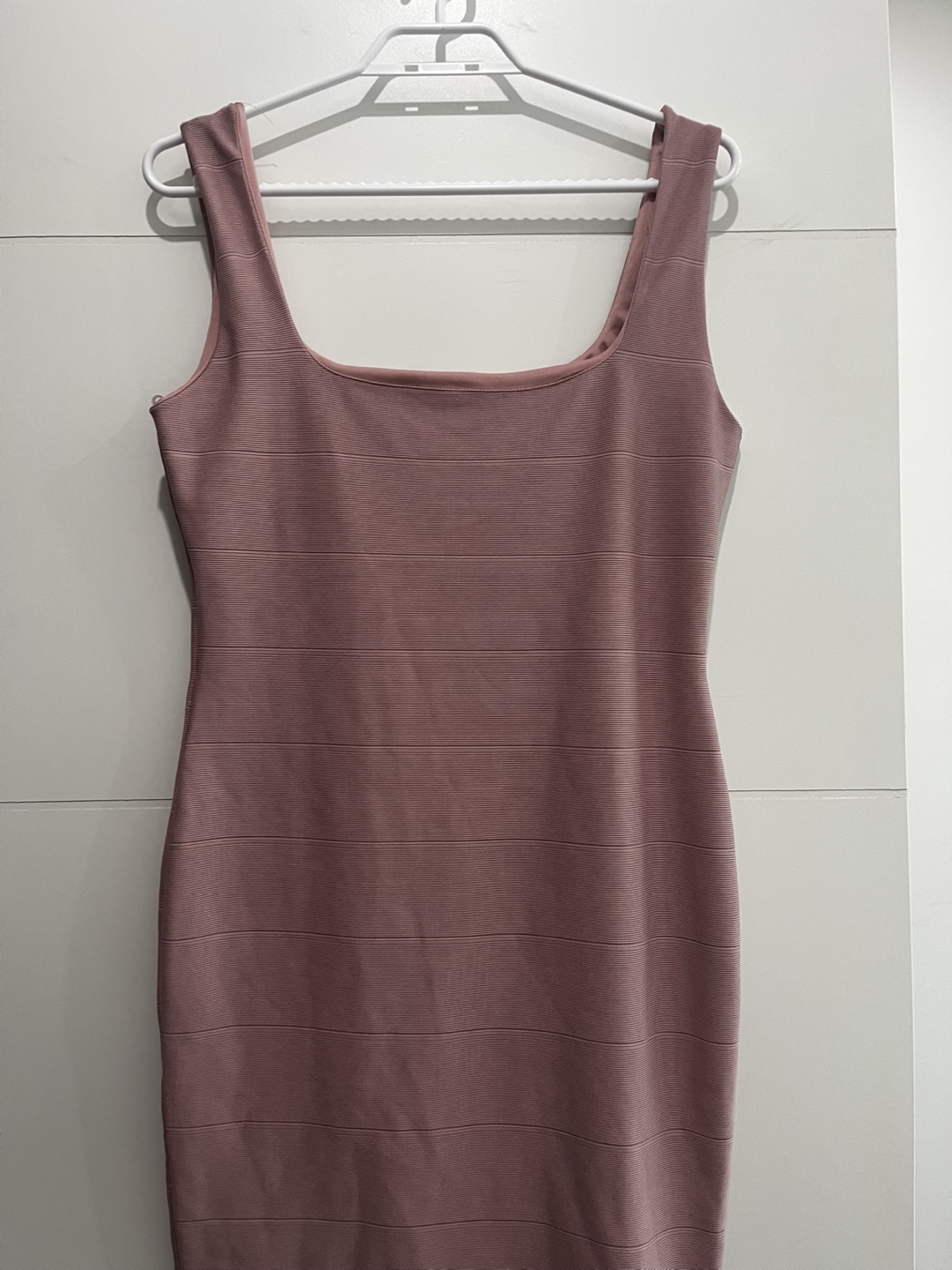 Dusty Rose Banded Midi Dress