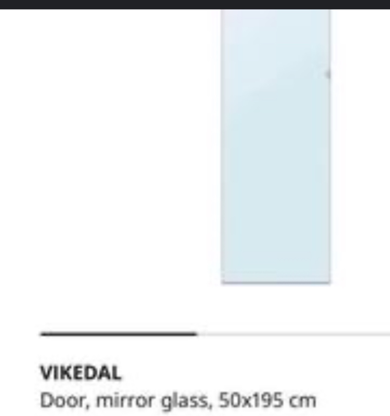 IKEA Vikedal Glass Door - 50x195 cm