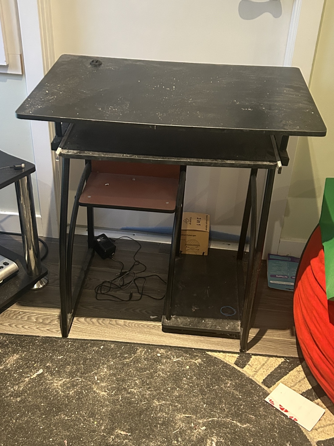 Black Computer Desk with Keyboard Tray