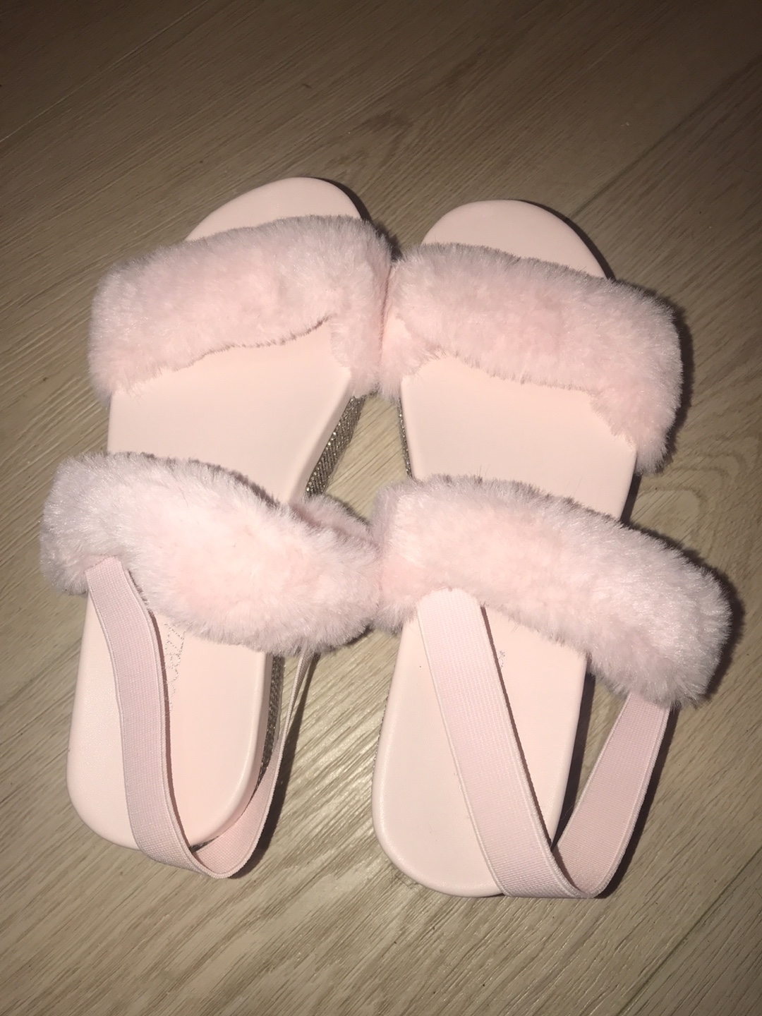 Pink Fluffy Platform Sandals