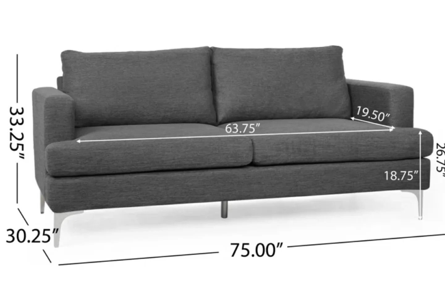 Modern Grey Fabric Sofa image indicator(2)